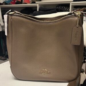 Coach Taupe Leather Shoulder/Crossbody Bag